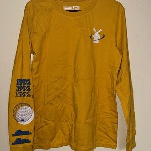 Mustard yellow Dutch Bros long sleeve shirt